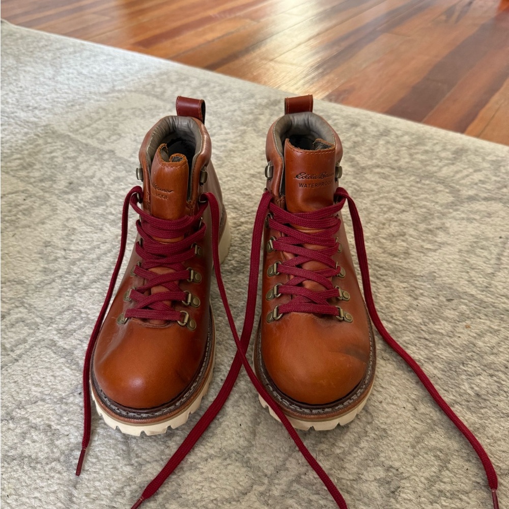 Eddie Bauer Waterproof Brown Leather Hiking Boots
